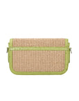 Caia Crossbody in Chartreuse Ostrich & Raffia