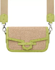 Caia Crossbody in Chartreuse Ostrich & Raffia