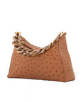 Medium Lola in Rum Brown Ostrich