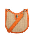 Mini Nova in Tangerine Ostrich & Raffia