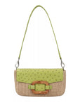 Deya in Chartreuse Ostrich & Raffia