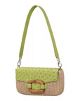 Deya in Chartreuse Ostrich & Raffia