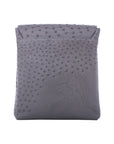 Anthracite ostrich textured messenger bag on a white background