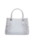 White textured handbag on a white background