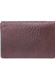 Back view of ostrich textured briefcase on a white background