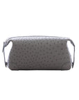 Anthracite ostrich textured pouch on a white background