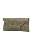 Nile Clutch In Forest Green Crocodile