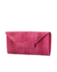 Nile Clutch in Hot Pink Ostrich Leg