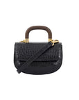 Mini Picco in Black Crocodile