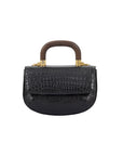 Mini Picco in Black Crocodile