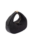 Aspen in Black Raffia & Black Ostrich Leg