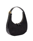 Aspen in Black Raffia & Black Ostrich Leg