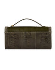 Freye with trim in Olive Ostrich Leg & Moss Haircalf