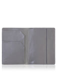 Gray leather wallet on a white background