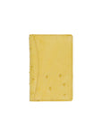 Yellow ostrich leather wallet on a white background