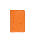Orange leather wallet on a white background
