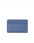 Blue textured cardholder on a white background
