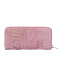 Pink textured wallet on a white background