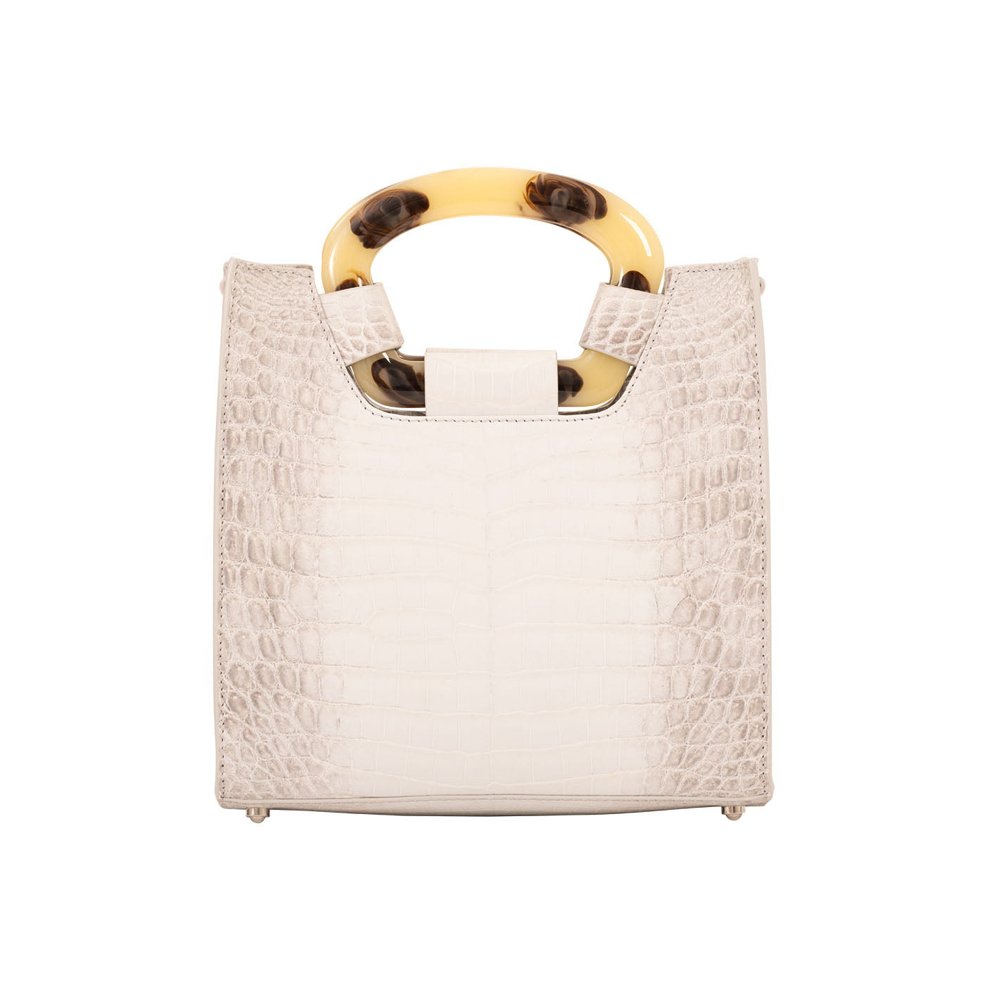 White textured handbag on a white background