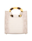 White textured handbag on a white background