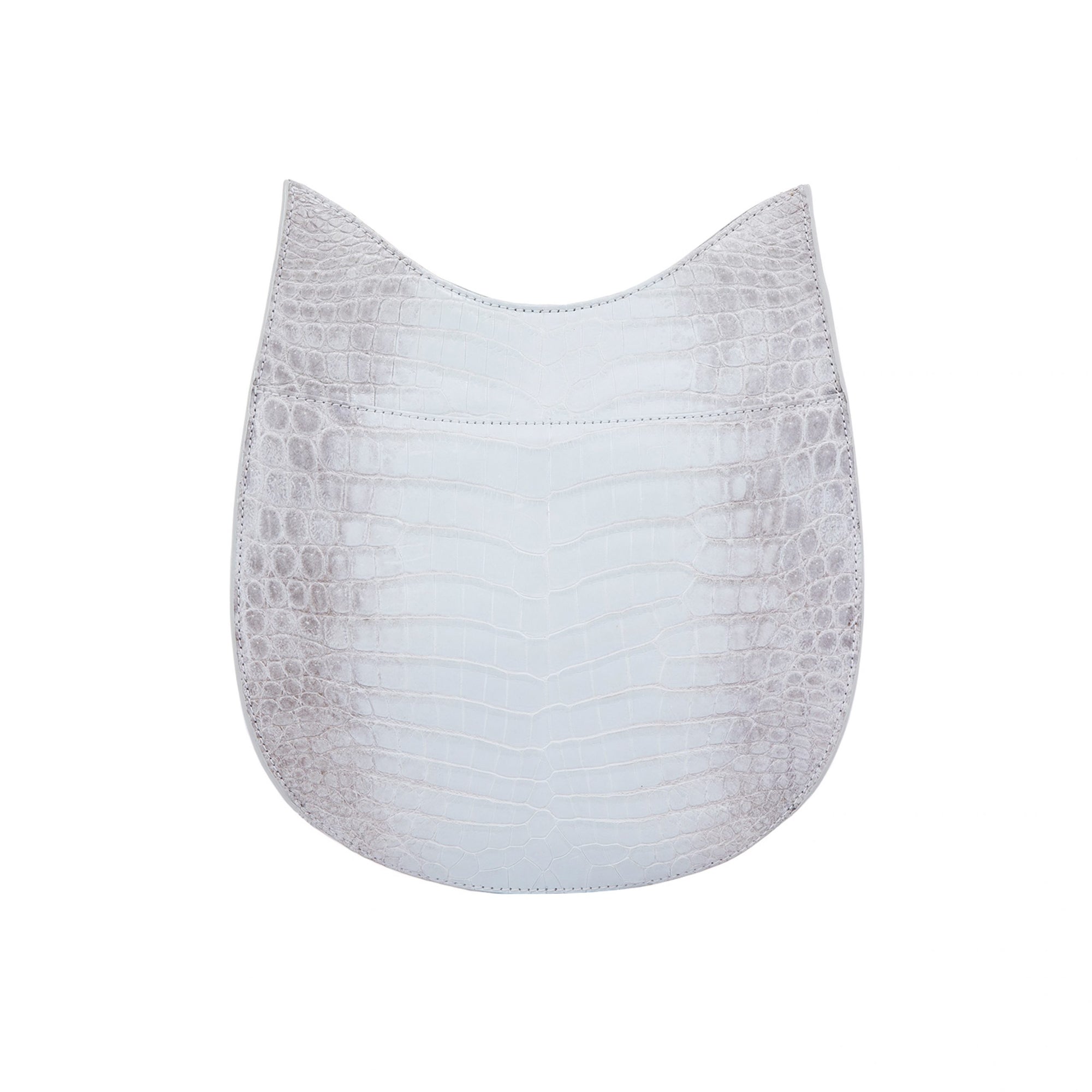 White crocodile material with gray pattern on a white background