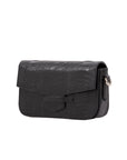 Caia Crossbody in Black Ostrich Leg