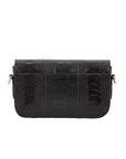 Caia Crossbody in Black Ostrich Leg