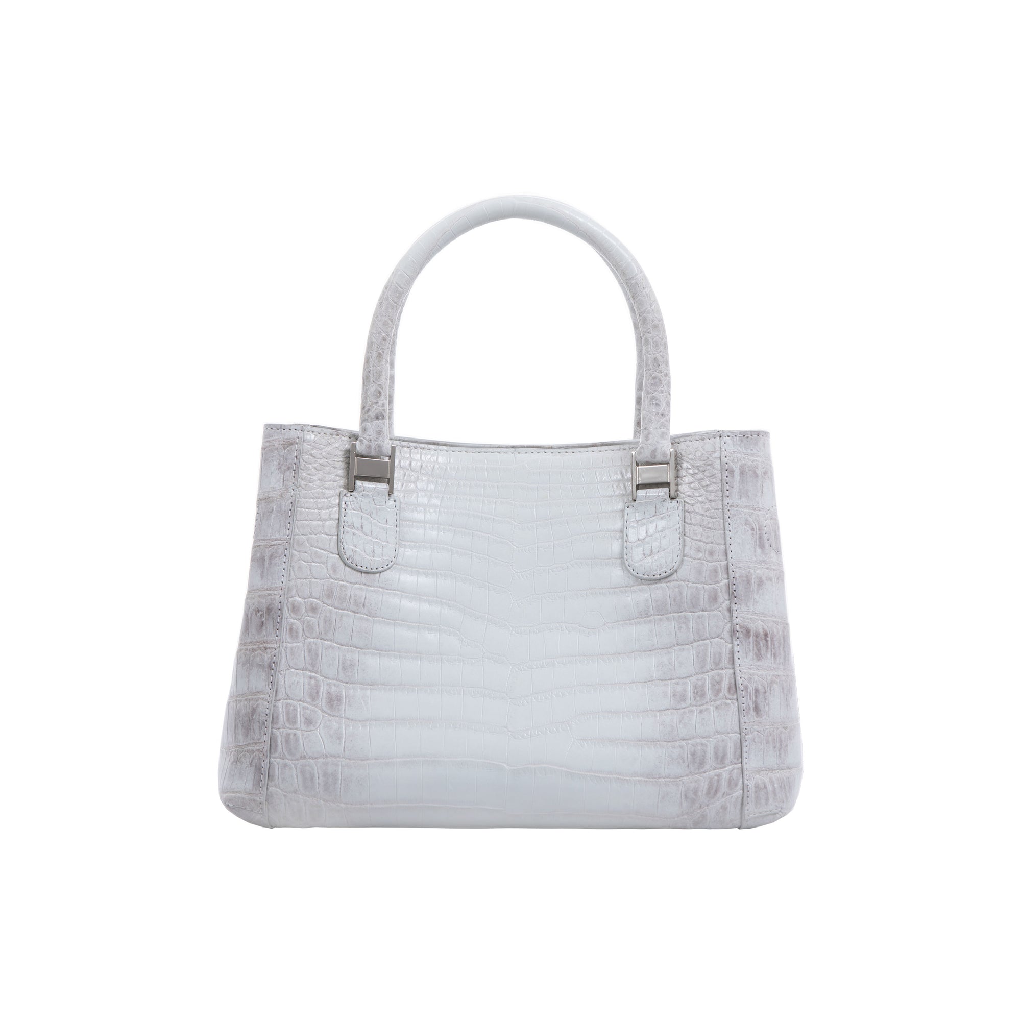 White textured handbag on a white background
