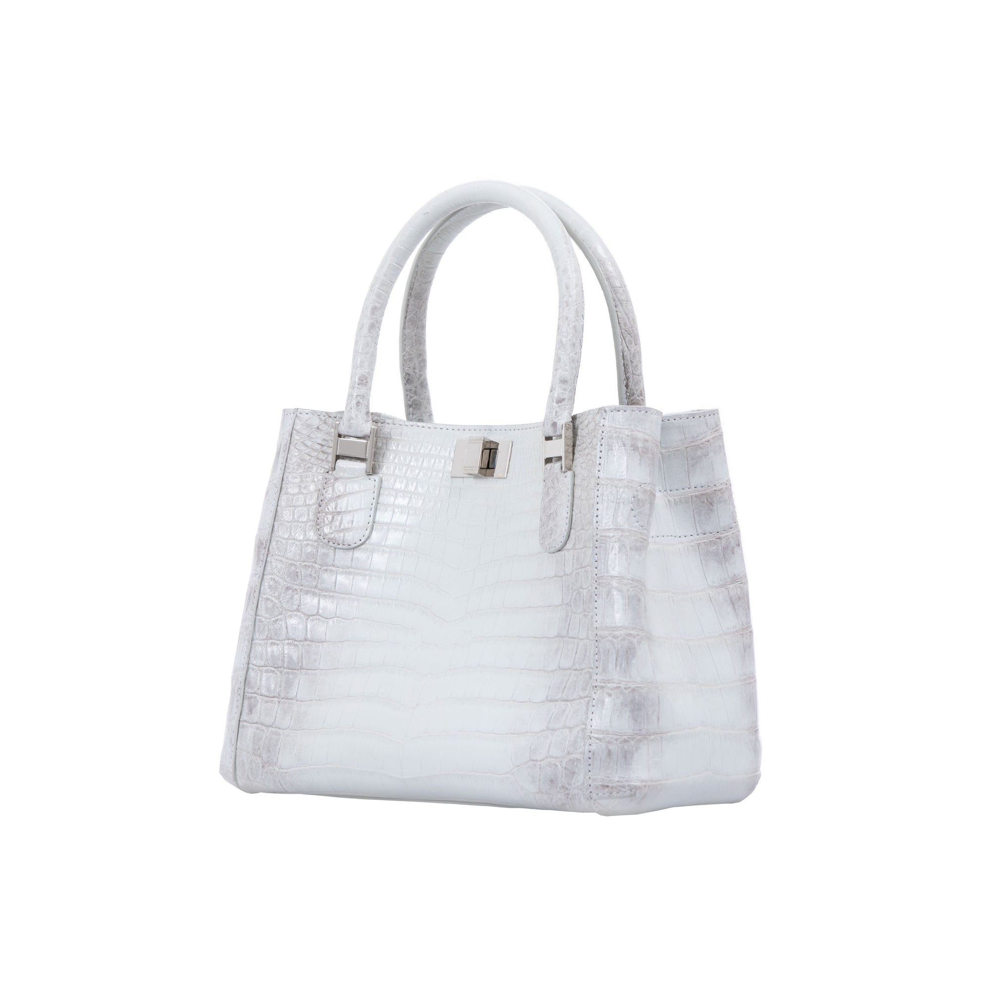 White textured handbag on a white background