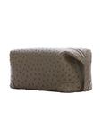 Forest Green ostrich textured pouch on a white background