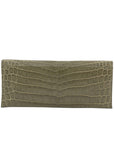 Nile Clutch In Forest Green Crocodile