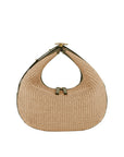 Aspen in Forest Green Ostrich Leg & Natural Raffia