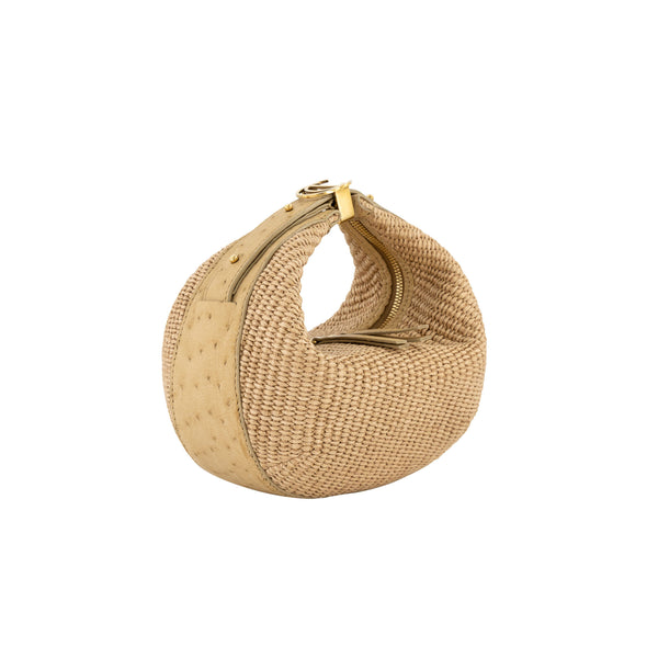 Lolita in Oryx Ostrich and Natural Raffia