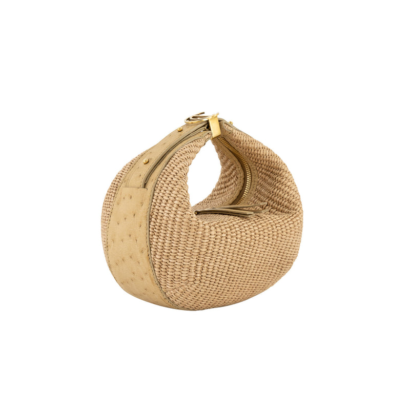 Lolita in Oryx Ostrich and Natural Raffia