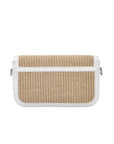 Caia Crossbody in White Ostrich & Raffia