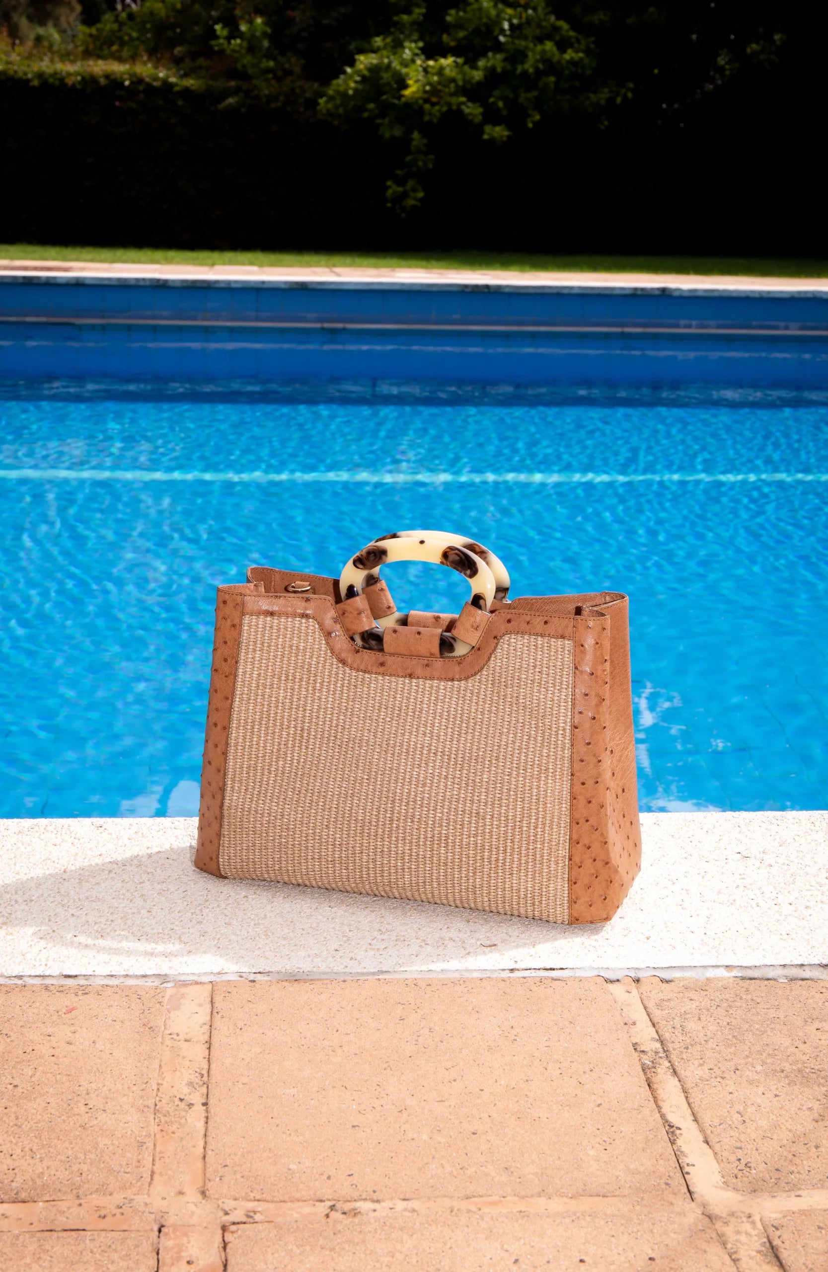 Kai in Luggage Ostrich &amp; Raffia