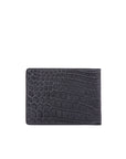 Black crocodile-patterned wallet on a white background
