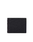 Black ostrich-textured wallet on a white background