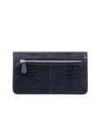 Navy textured wallet on a white background