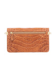 Accordion Crossbody Wallet in Cognac Crocodile