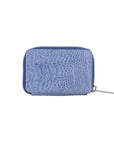 Blue textured wallet purse on a white background