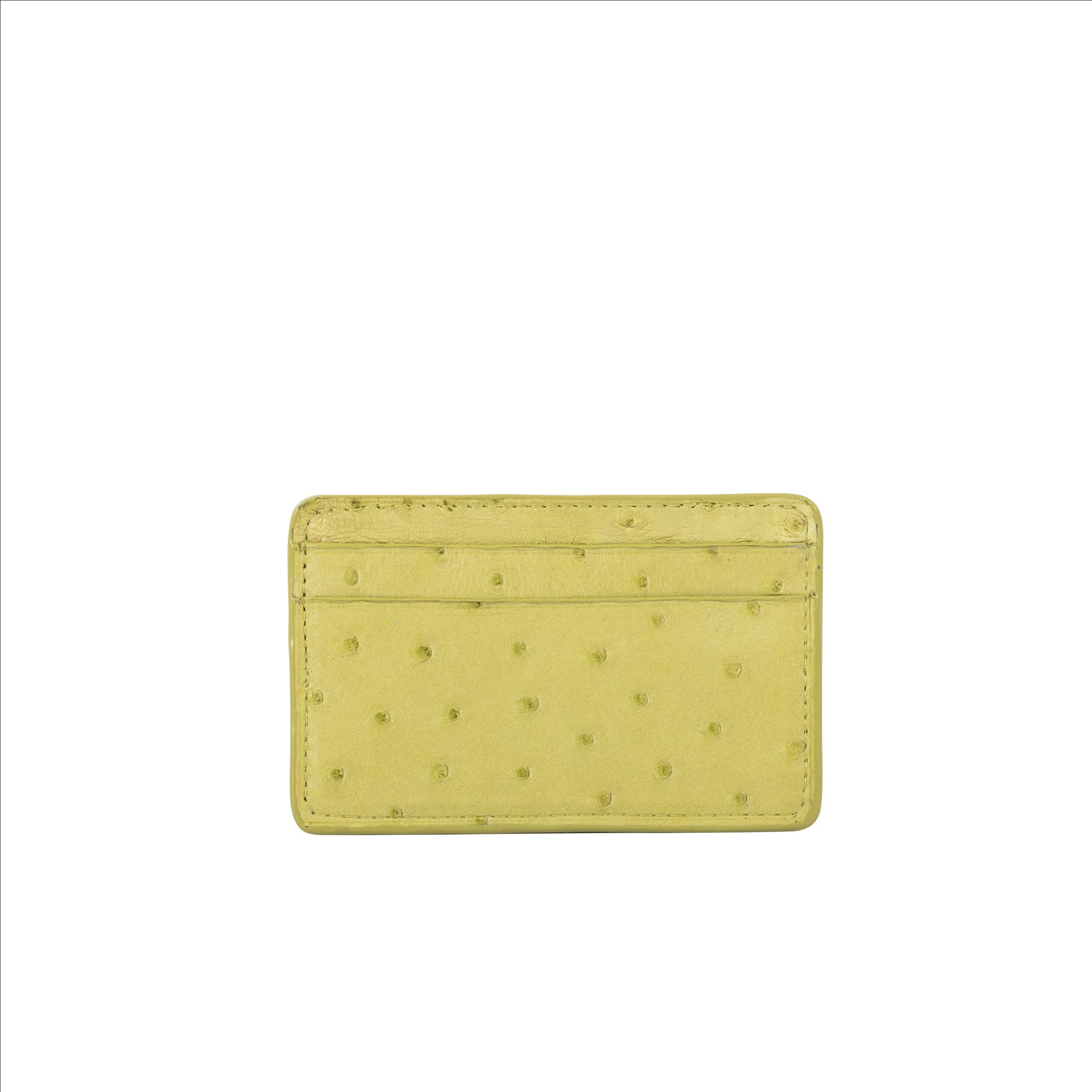Yellow textured cardholder on a white background