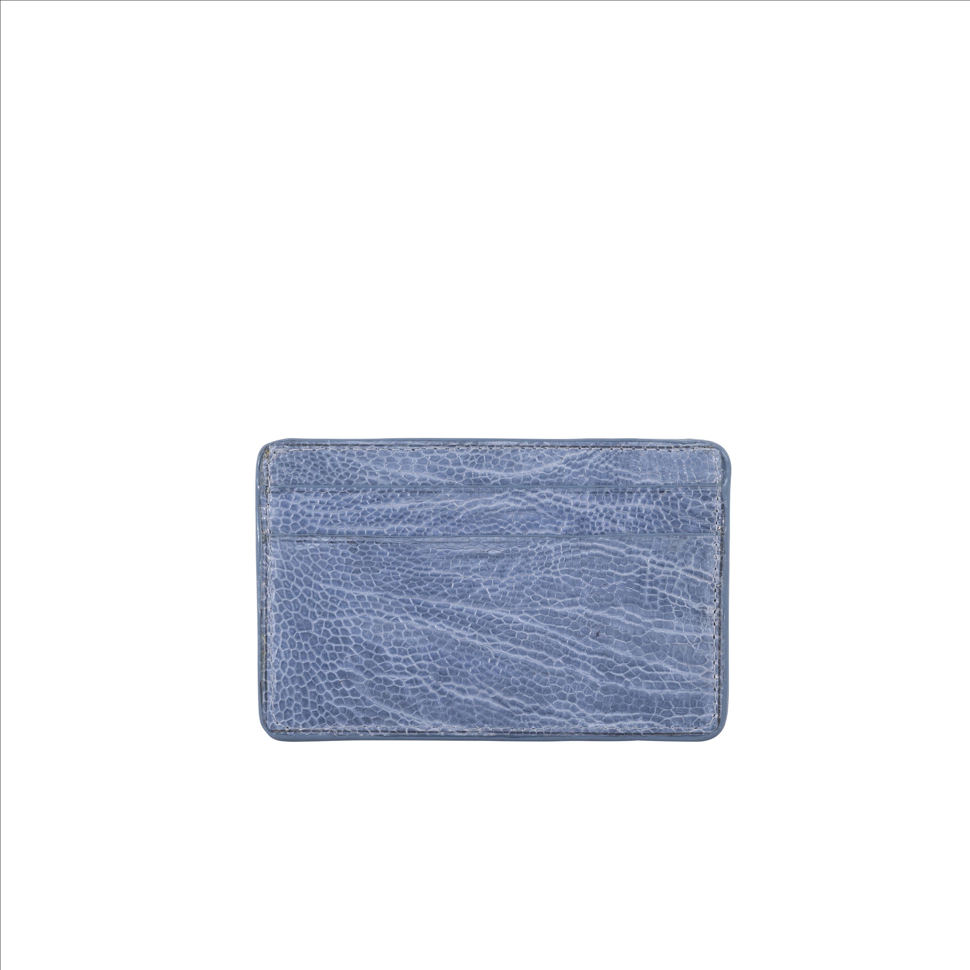 Powder blue textured cardholder on a white background
