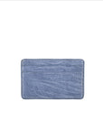 Powder blue textured cardholder on a white background