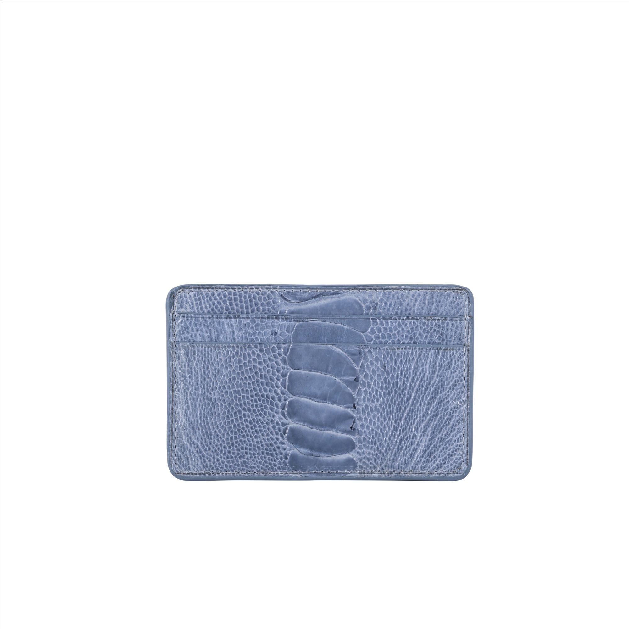 Powder blue textured cardholder on a white background