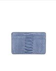 Powder blue textured cardholder on a white background