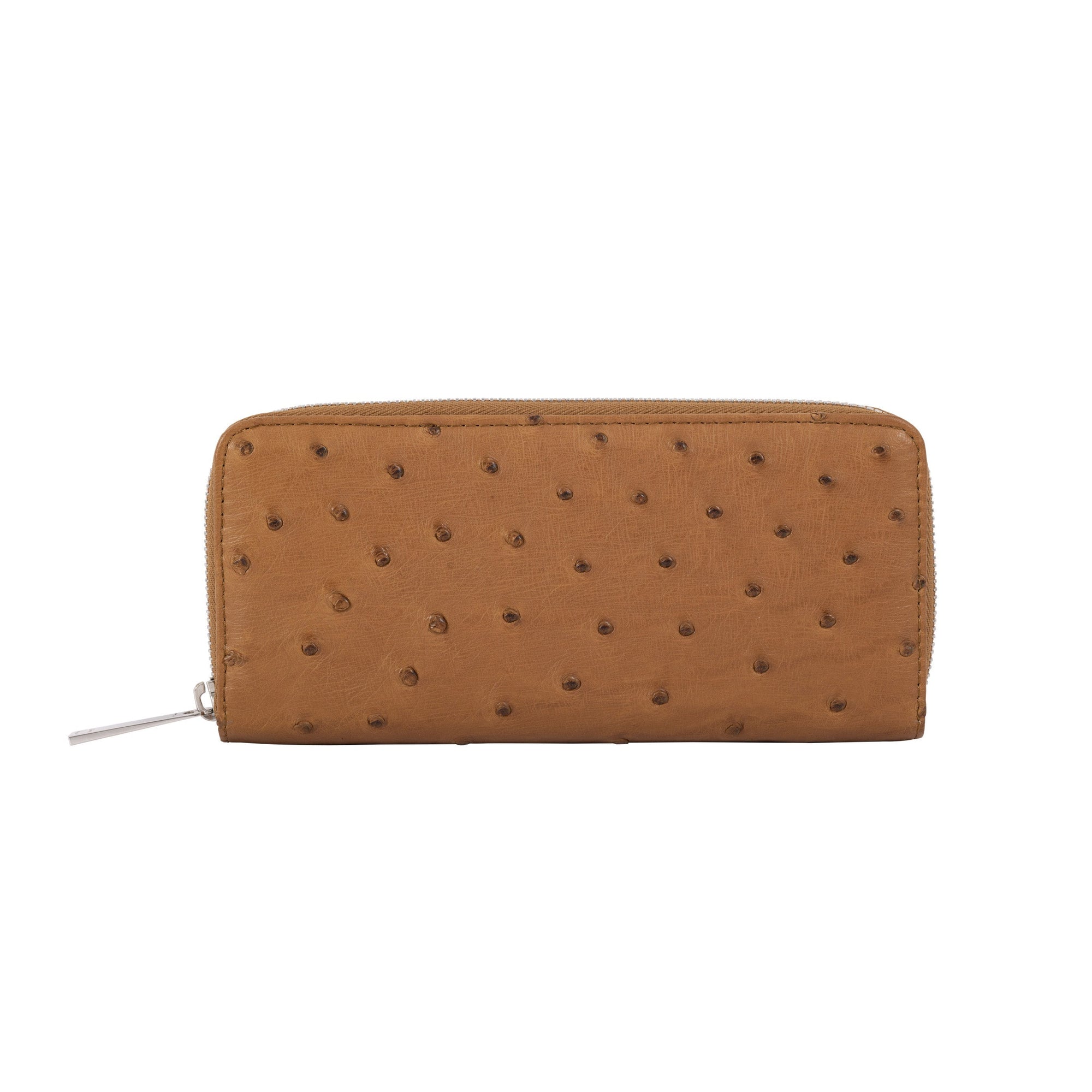 Brown textured wallet on a white background