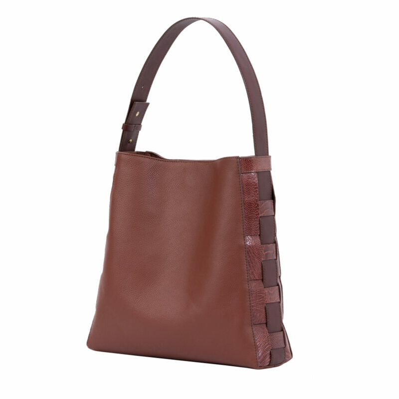 Zola in Rosewood Ostrich Leg & Wood Nappa 2