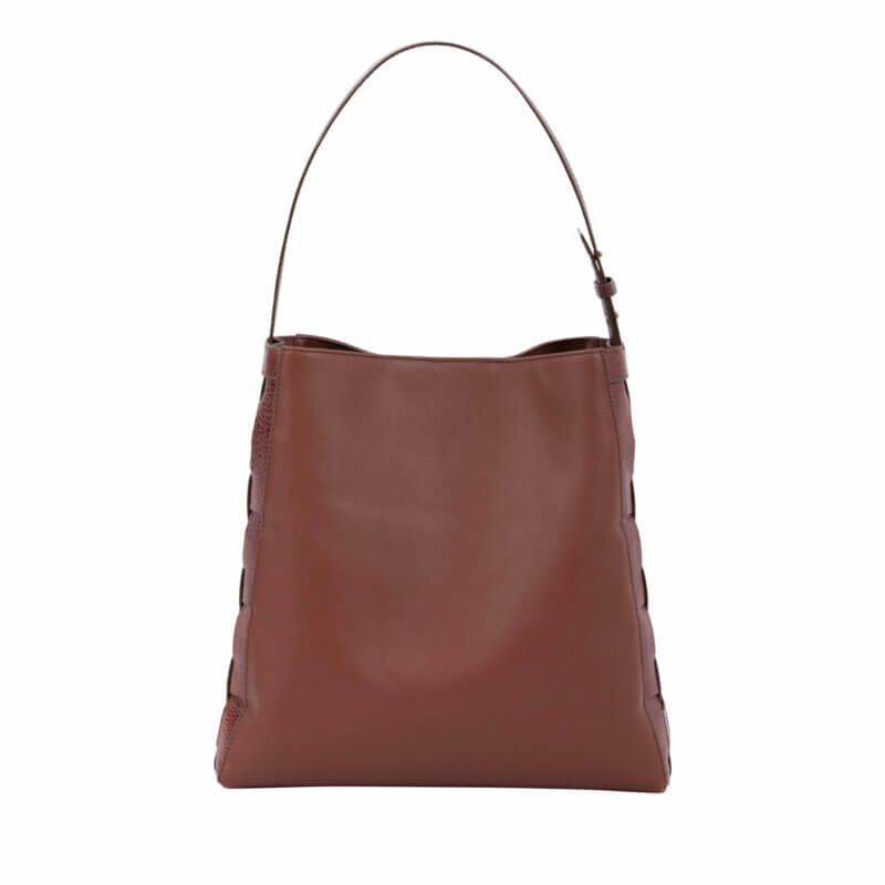 Zola in Rosewood Ostrich Leg & Wood Nappa 3