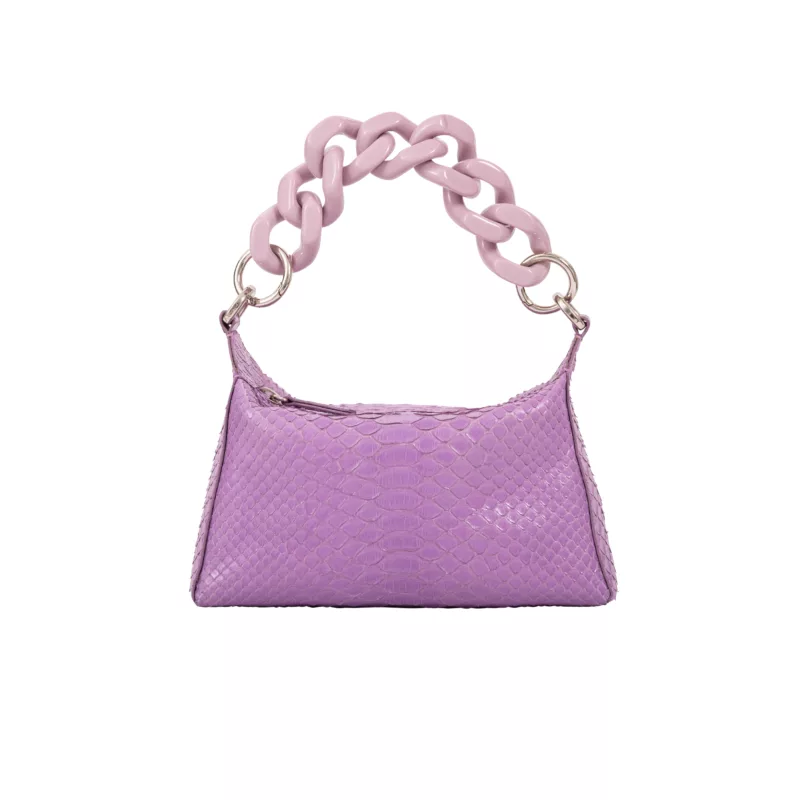 Lola in Lilac Python with a Lavender Resin Chain 1
